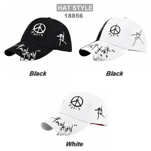 Casquette de baseball graffiti avec broderie Route 66 et anneaux métalliques sur visière