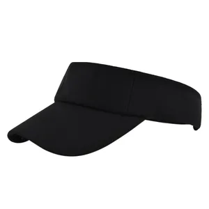 Close-up of black breathable mesh sun visor with sweatband for outdoor sports