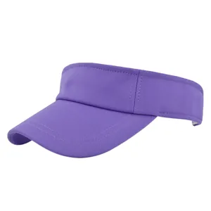 Detailed close-up of purple breathable mesh sun visor with high-quality stitching details