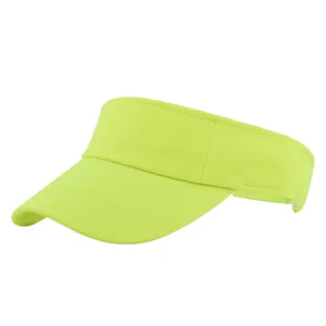 Detail of neon green ponytail visor cap made of breathable lightweight mesh fabric