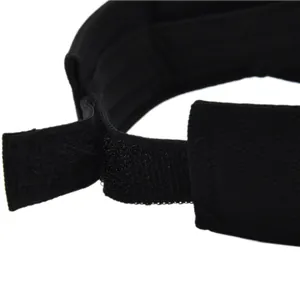 Macro view of adjustable hook and loop strap on breathable black ponytail baseball cap