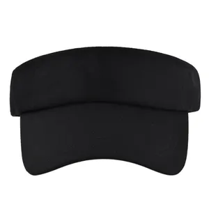 Classic black breathable mesh ponytail visor hat for outdoor sports and sun protection