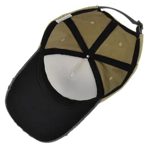 Detail view of the Route 66 baseball cap interior with mesh lining and adjustable strap