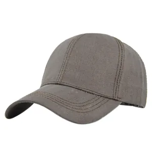 Classic dark grey cotton baseball cap with curved brim and twill texture for outdoor wear