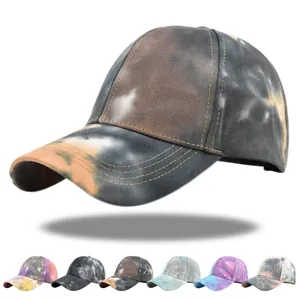 Casquette de Baseball en Coton Tie Dye Unisexe Réglable Chapeau de Soleil Extérieur Mode Streetwear Casquette pour Hommes Femmes