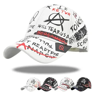 Unisex Graffiti Baseballkappe Baumwolle Verstellbar Streetwear Punk Snapback Hut Herren Damen Outdoor Sonnenschutz Trucker Mütze