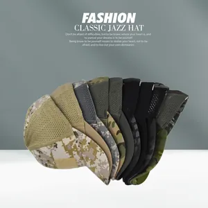Tactical mesh hats collection in various camouflage patterns and solid outdoor colors