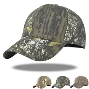 Unisex Baumwolle Camouflage Baseballkappe Verstellbarer Sonnenschutz Hut Outdoor Jagd Angeln Wald Baum Blatt Muster Mesh Kappe