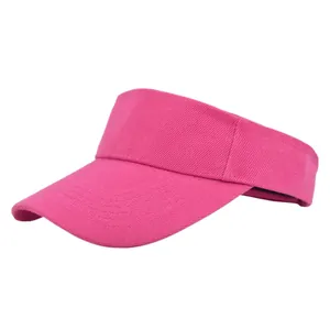 Detailed view of the rose red sun visor hat featuring high-quality twill canvas fabric