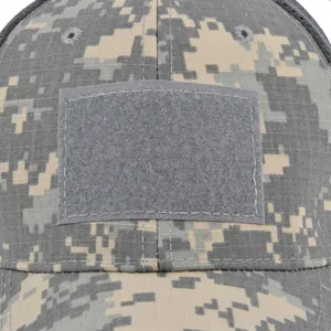 Tactical ACU digital camouflage baseball cap with front velcro patch area for patches