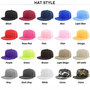 Flat brim baseball cap collection in 20 colors featuring classic six-panel mesh design