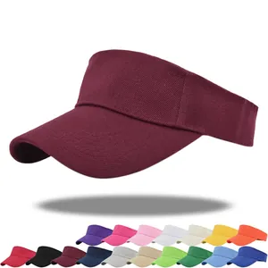 Outdoor Sports Sun Visor Hat Adjustable Cotton Empty Top Cap Breathable Wide Brim Tennis Golf Running Beach Sun Hat For Adults