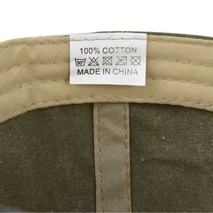 Detail shot of 100% cotton inner label and high-quality stitching on Route 66 baseball cap