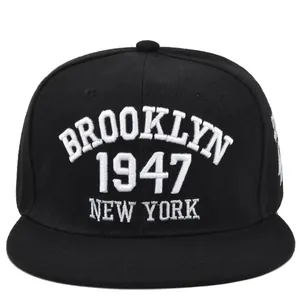 Μαύρο καπέλο Brooklyn 1947 snapback με τρισδιάστατο κέντημα και vintage γείσο