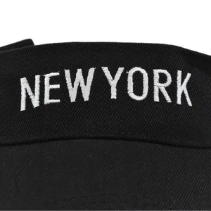 Black New York embroidered baseball cap with breathable cotton fabric and white lettering