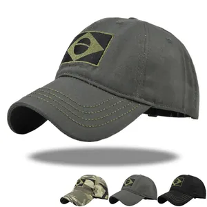 Brazilian Flag Embroidered Tactical Camouflage Baseball Cap Men Women Cotton Outdoor Sun Protection Adjustable Military Fan Hat