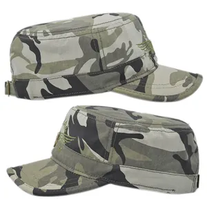Seitenansicht der Camouflage Army Cap mit SPECIAL Stickerei und Metallschnallendetail