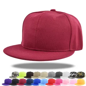 Unisex Flat Brim Baseball Cap Classic Plain Snapback Hat Acrylic Wool Blend Adjustable Sun Protection Outdoor Hip Hop Hat