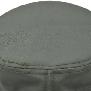 Macro shot of cotton twill military cap top featuring durable double stitching detail