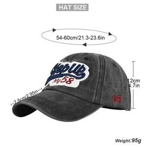 Tableau des tailles de la casquette vintage avec patch brodé Top Up 58 en détail