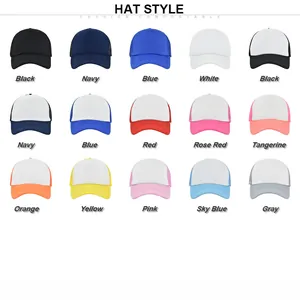 Muestra de gorras de béisbol de colores con paneles de malla y viseras curvas clásicas