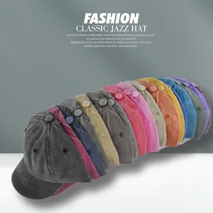 Selection of multi-color vintage washed cotton baseball caps in various retro shades