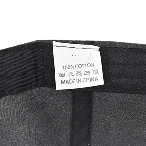 Detail of 100% cotton wash label and inner sweatband on vintage baseball cap