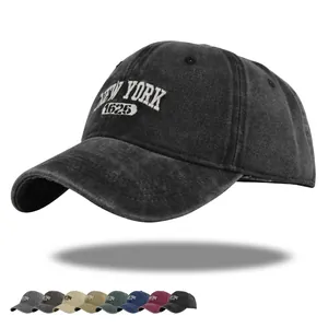 Vintage Gewaschen Baumwolle Baseballkappe Bestickt New York 1625 Dad Hat Verstellbar Retro Sonnenhut Für Herren Damen Sport