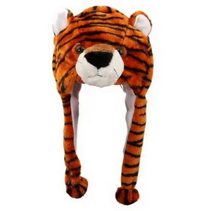 Cappello di peluche a forma di tigre con zampe lunghe per costume da festa di Halloween
