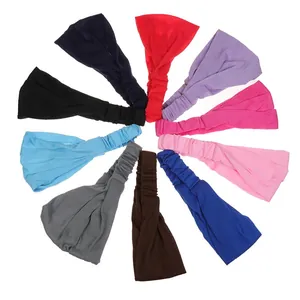 Set di dieci fasce per capelli elastiche colorate per yoga in morbido cotone a maglia