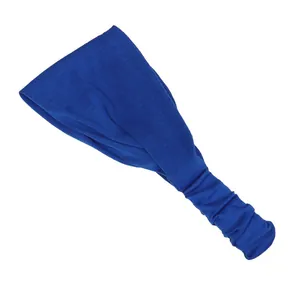 Fascia per capelli sportiva blu scuro in maglia larga con elastico per lo yoga