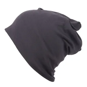 Breathable dark grey slouchy beanie for outdoor cycling and windproof sports wear