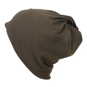 Versatile dark brown seamless magic bandana and slouchy beanie for outdoor cycling