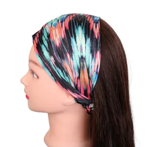 Bandeau de yoga large et élastique avec imprimés géométriques abstraits multicolores