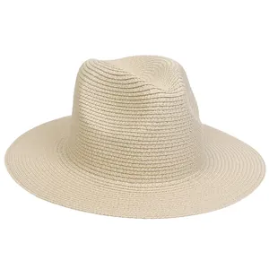 Close-up of finely woven Panama straw hat texture and classic fedora crown design