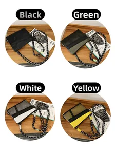 Minimalist nylon crossbody bags in black, green, white, and yellow with mesh pockets