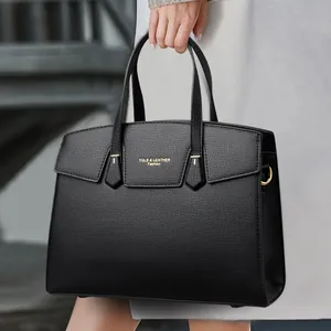 Sac à Main Femme en Cuir de Vache Grainé Élégant Sac Bandoulière Minimaliste pour Bureau Utilisation Quotidienne