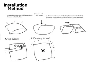 Detailed step-by-step guide for installing a washed cotton ruffle cushion inner