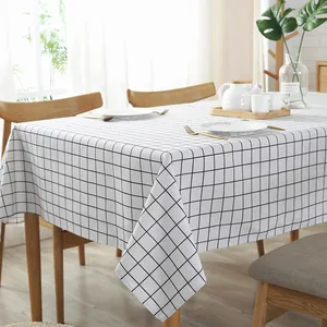 Noords Geruit Tafelkleed Polyester Katoenmix Stofvrij Rechthoekig Rooster Tafelkleed Voor Eetkamer Keuken Decoratie