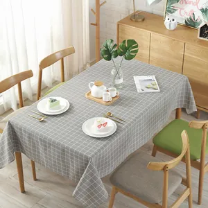 Moderne minimalistische grijs-witte geruite tafelkleed voor eettafels en decoratie