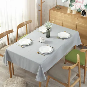 Tovaglia impermeabile in tessuto di lino grigio chiaro per decorazione tavola moderna