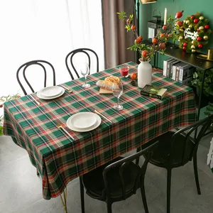 Kerstmis Geruit Tafelkleed Garengeverfd Katoen Rechthoekig Schotse Ruit Tafelkleed Voor Vakantie Feest Huis Keuken Eetkamer Decoratie