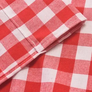 Rideau de cuisine moderne à carreaux rouges et blancs en coton pour fenêtres et meubles