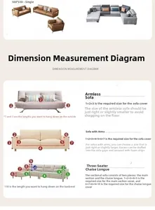 Detailed measurement guide for Nordic sofa covers showing backrest and armrest dimensions