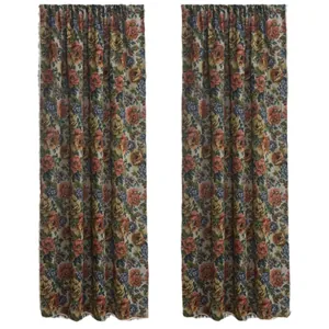 Retro American jacquard curtains with red rose pattern and tassels for bedroom decor