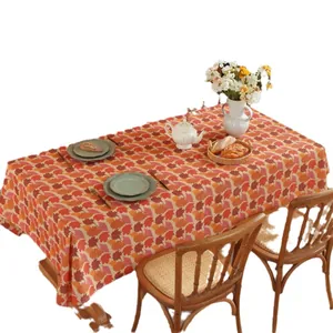 Autumn maple leaf print rectangular tablecloth for Thanksgiving fall dining table decor
