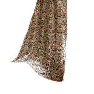 Boheems jacquard gordijn met vintage bloemmotieven en kwastjes voor de woonkamer