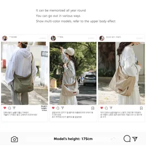Three color options of durable canvas crossbody bags styled for men and women