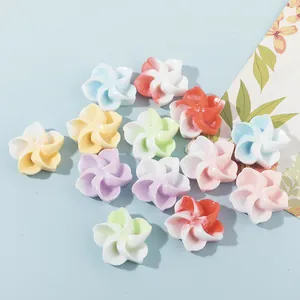 Colorful resin plumeria flower charms for DIY hair clips and jewelry making