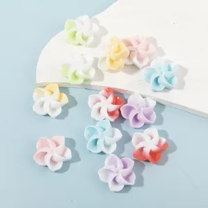 Colorful resin plumeria flower charms for DIY jewelry and hair accessories craft set